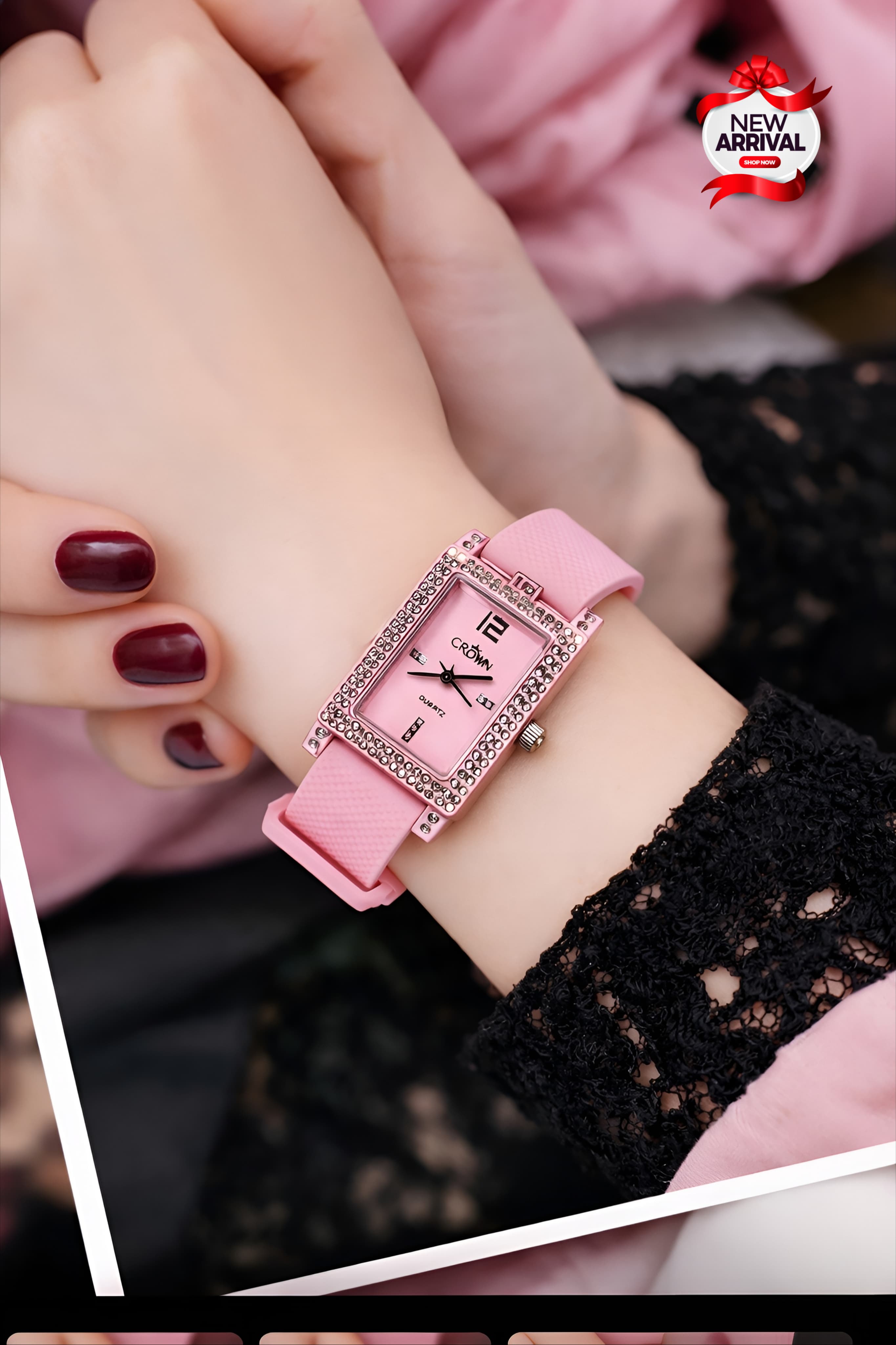 NEW LADIES RUBBER STRAP WATCH